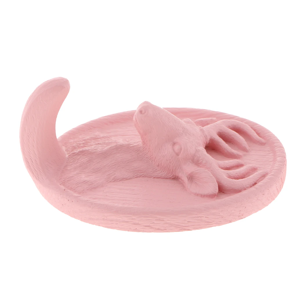 MagiDeal Nordic Self-adhesive 3D Resin Deer Head Wall Mounted Hanger Coat Key Robe Hook Decorative Cloth Bag Holder Pink Blue