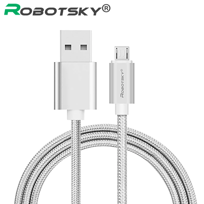 

Robotsky Micro USB Charger Cable 5V 2A Fast Charge USB Data Cable for iPhone X 8 7 6s Plus 5 SE Nylon Braid for Samsung