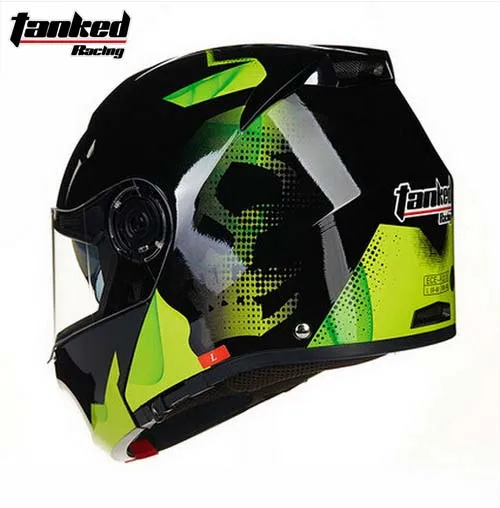 Новинка, мотоциклетный шлем Tanked Racing с двойными линзами, мотоциклетный шлем для мотокросса, дорожного движения, мужской защитный шлем, черный, белый, красный