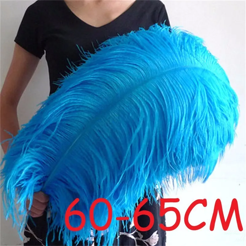 10pcs 24 26inch Blue Huge Plume Feather Natural Ostrich Feathers for