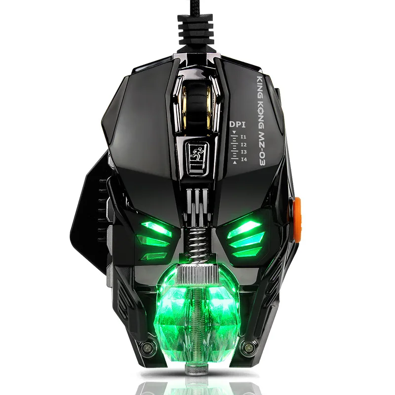 2017 New Arrival Wired USB Gaming Mechanical Mouse Programmable Ergonomics 8 Buttons 4 Colors Light 4000DPI For Pro Gamer Mice