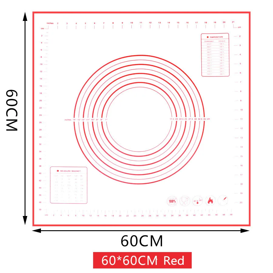 80*60 см/70*50 см/60*60 см/60*50 см Большой размер антипригарный силиконовый коврик для выпечки многоразовый коврик для выпечки инструмент для выпечки пищевой BPA бесплатно