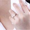 AEAW-anillo de compromiso de moissanita brillante para mujer, de corte de pera para siempre, 925 Plata, moissanita única para boda ► Foto 3/6