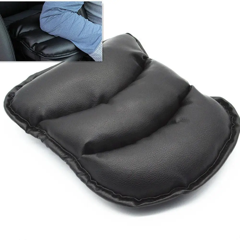 

Soft Auto Armrest Console Leather Seat Cover Cushion Support Box Armrest Hollow Cotton Leather Chair Arm Cover Mat Liner Black