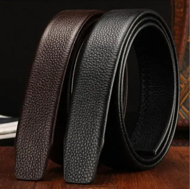 

Best selling 2019Belt001 factory direct net red men and women head layer with inch semi PU leather belt blank lychee belt double