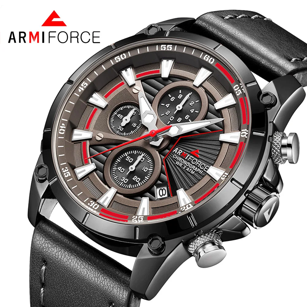 Часы наручные ARMIFORCE Мужские кварцевые брендовые Роскошные водонепроницаемые