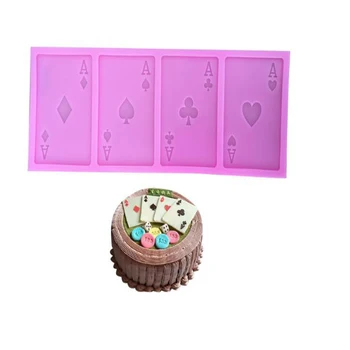 

Poker Cards Design Cake Molds 3D Silicone Mold Soap Fondant Chocolate Mould Kitchen Baking Bakeware Cake Decoration Tool