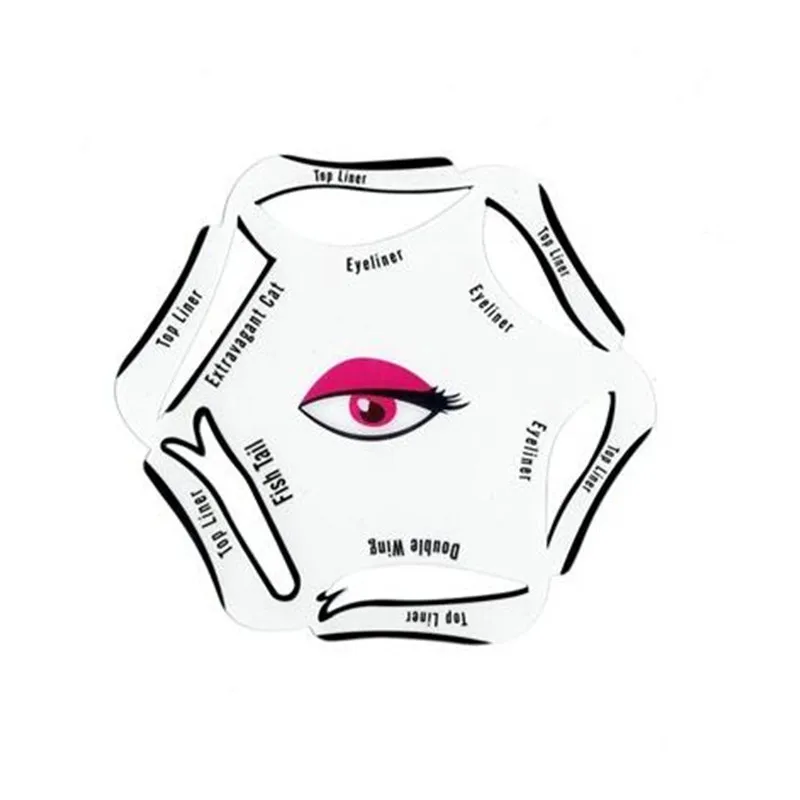 

Makeup 6 in 1 Eye Liner Template Quick Tool Smoky Makeup Eyeliner Template Shaper Model Eyebrows Hot