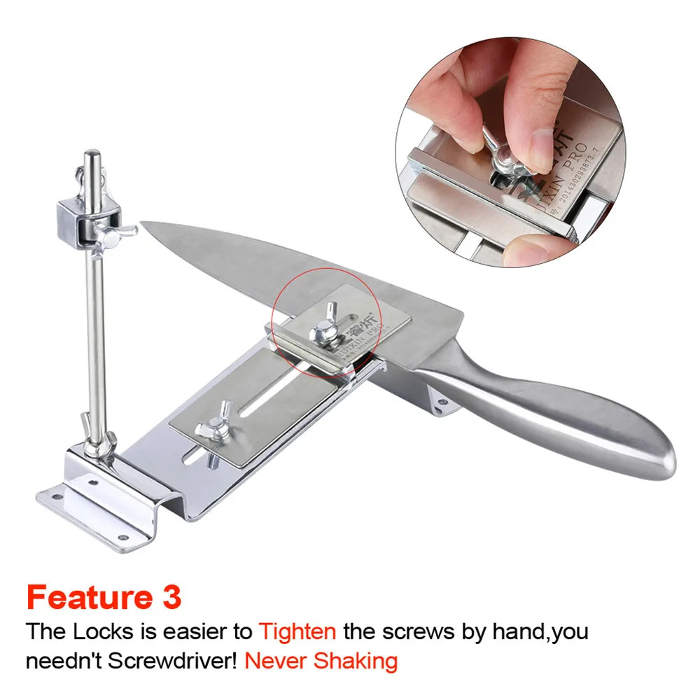 Ruixin Pro III Fix-angle Stainless Steel Professional Knife Sharpener Chef Choices Kitchen Sharpening System With 4 Whetstones11