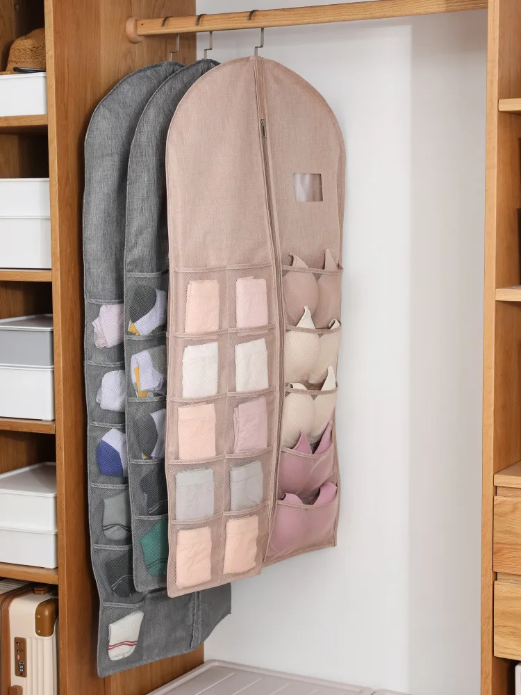 

New Multifunctional Hanging Organizer For Overcoat Shirt Underwear Multi Pocket Wardrobe Organizer Washable Hanging Storage Bag