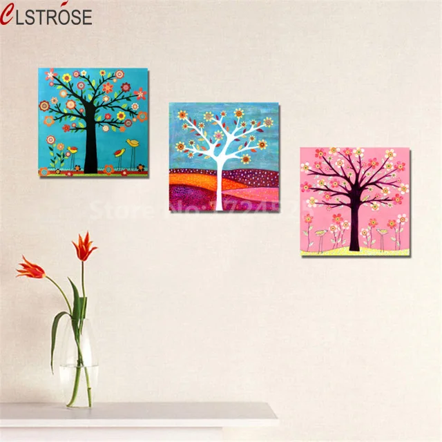 

CLSTROSE 3 Panel Flower Canvas Painting Pictures Landscape Painting Prints Poster Home Decoration For Living Room Unframed