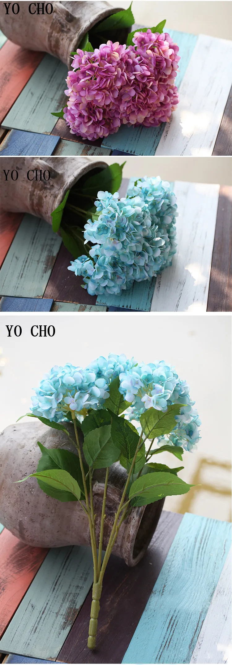 Silk flower Wedding Decoration Artificial flowers Spring vivid Big Hydrangea wedding flowers decoration (2)