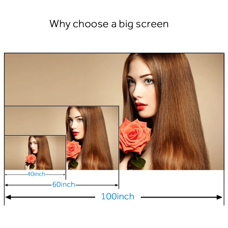 VIVIBRIGHT 100 дюймов 16:9 Портативный проектор экран, матовый белый экран для домашнего кинотеатра, путешествия. Поддержка светодиодный проектор