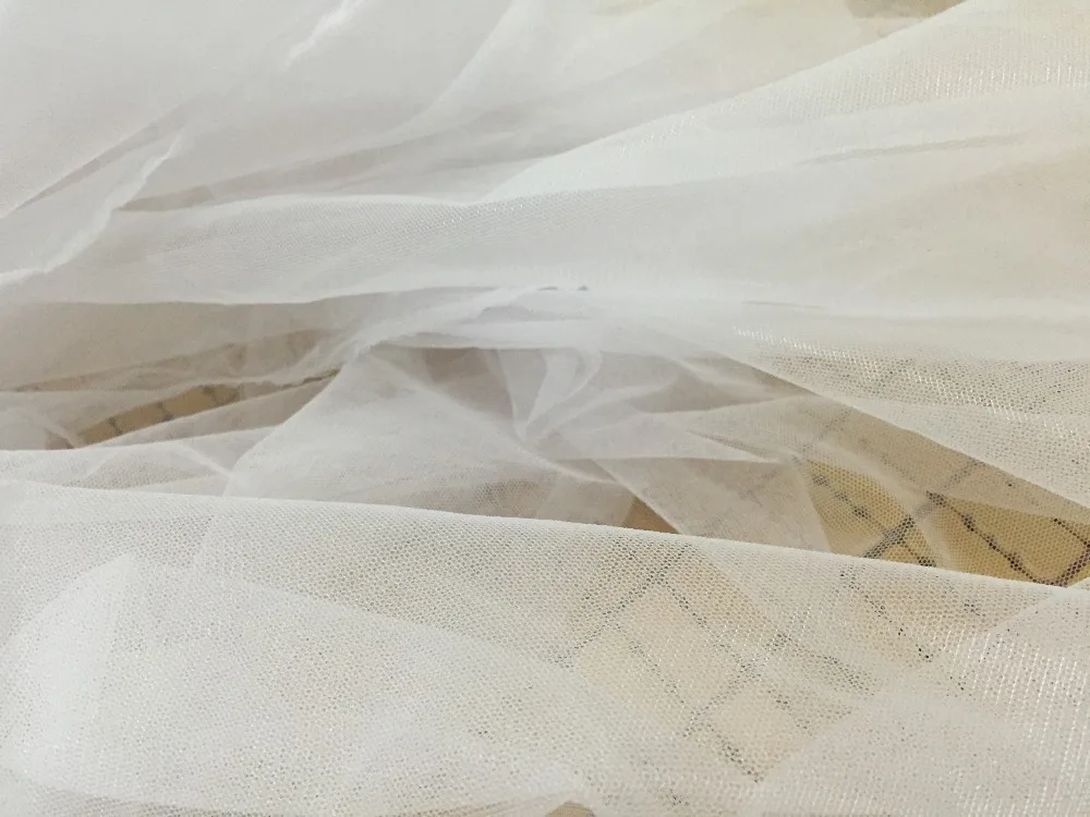 Tiny Hole Ivory Hard Stiff Mesh Tulle Sheer English Net Wedding Fabric ...