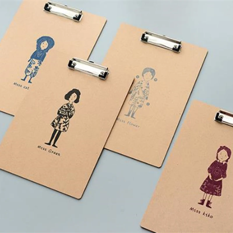 

Coloffice Creative wooden Board clamp A4 Missrandom document bag file folder clipboard business office financial school supplies