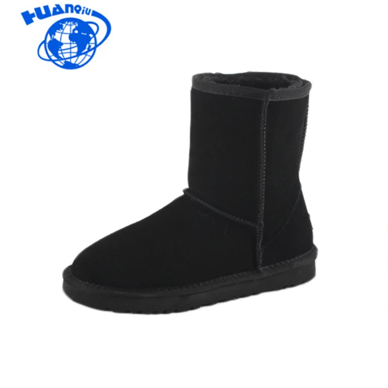 HUANQIU Women Snow Boots Fashion High Quality Genuine Suede Leather