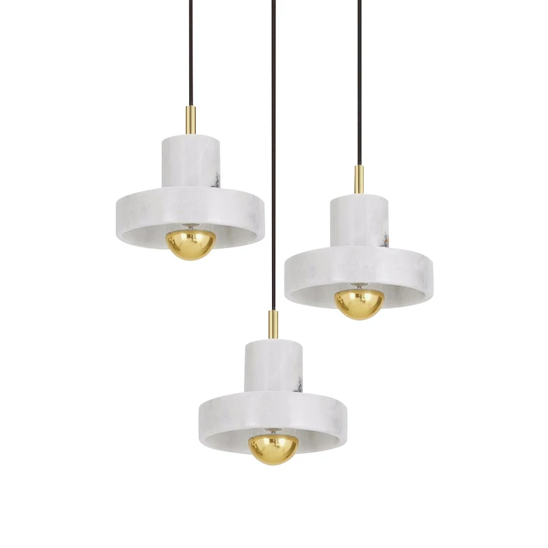 

Modern Natural marble pendant lights Dining Room Bedroom Hotel Loft hanglamp Nordic luminaire suspendu E27 lampe