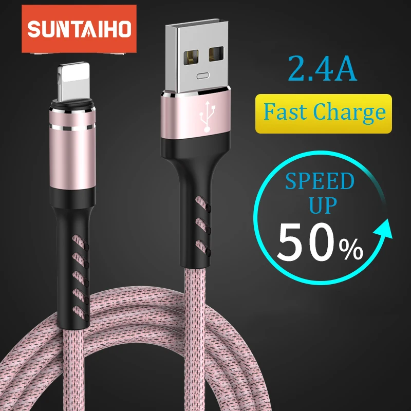 Suntaiho usb кабель для iphone Xs max Xr X 8 7 6 plus 6s 5 s plus ipad mini Кабели быстрой зарядки шнур зарядного устройства для мобильного телефона