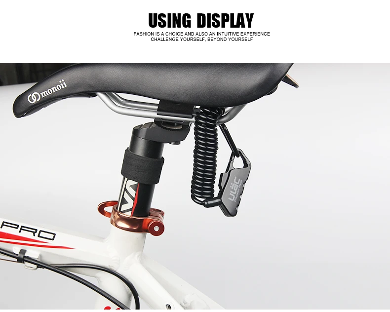 ULAC мини велосипедный замок 1200 мм сложить рюкзак велосипедный шлем кабель замок 3-значный Комбинации Анти-кражи велосипедов велосипедный замок