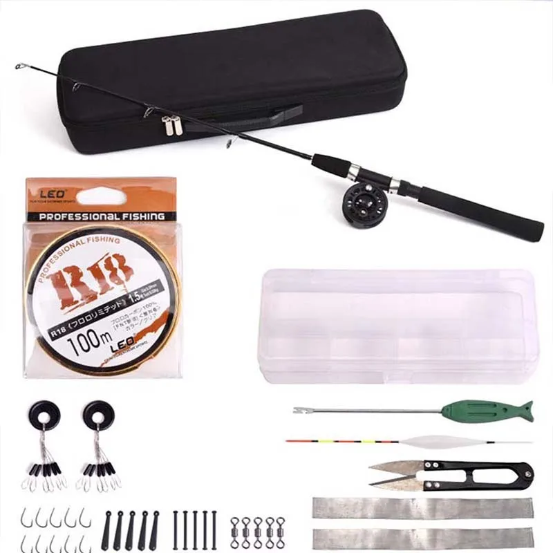 A Set Of Sea Fishing Rod Retractable Fiberglass Fishing Rod Full Kit