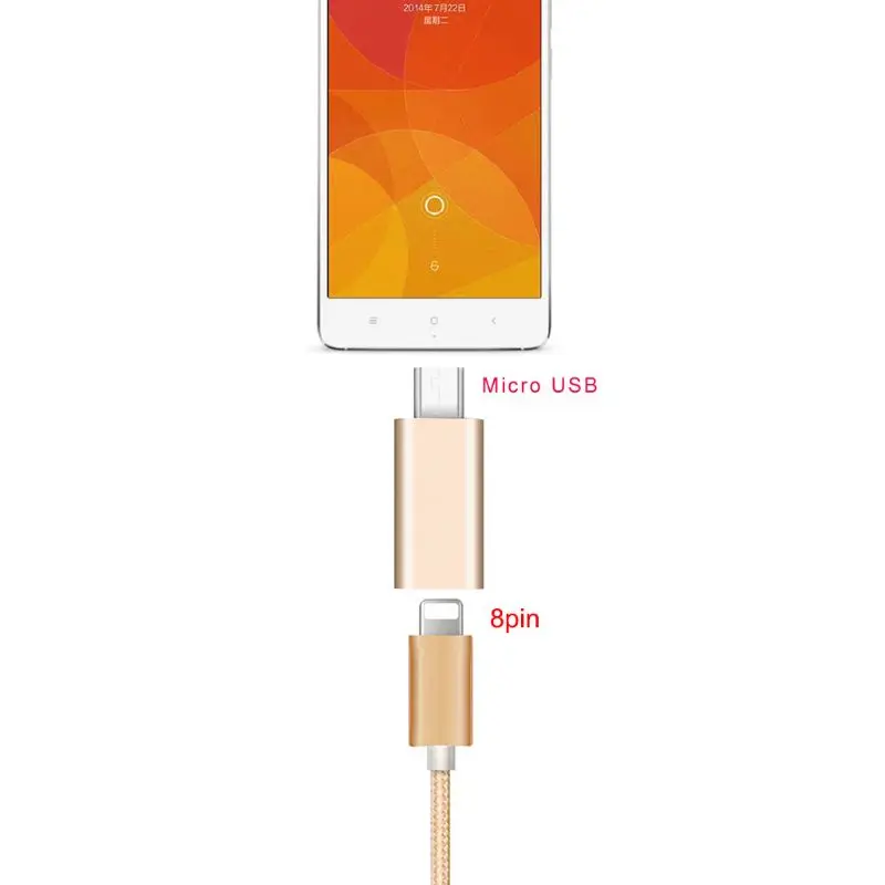 Для samsung huawei Xiaomi Phone Tablet Powerbank 8pin Lightning Female to Micro USB Мужской зарядный адаптер конвертер