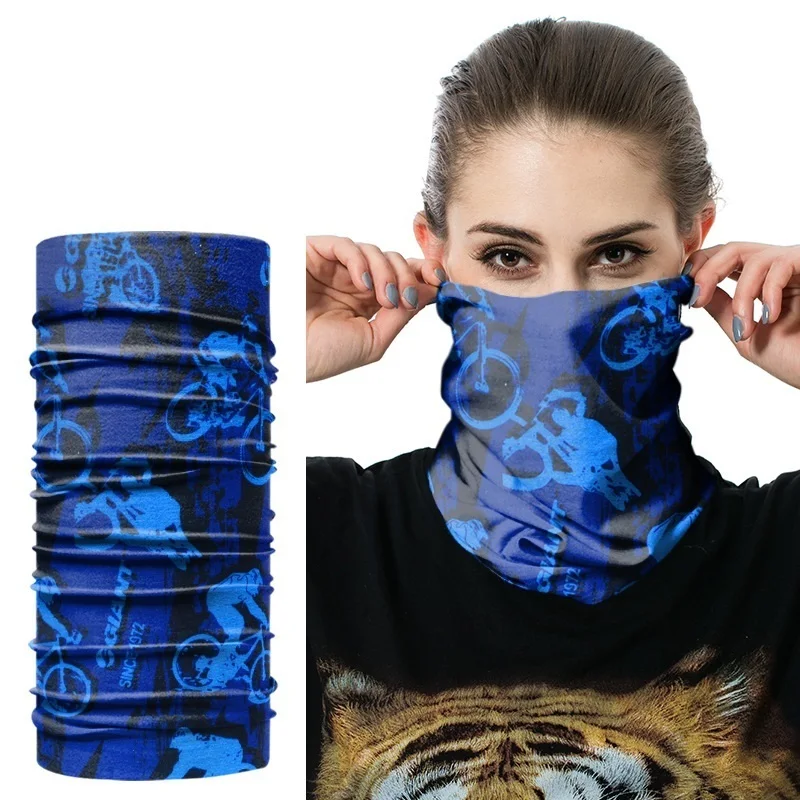 

Flames Skull Motorcycle Tube Scarf Headgear Riding Skull Face Shield Magic Seamless Bandana Outdoors Multifunctional Headwear