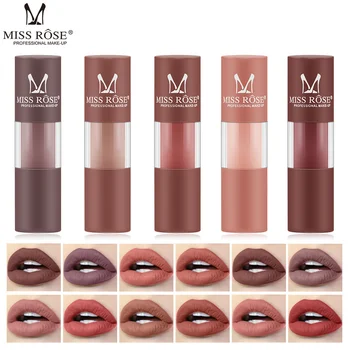 

MISS ROSE Glitter Lipstick Long Lasting Waterproof Shimmer Shiny Red Lip Gloss 12 Colors Make Up Metallic Liquid Lipsticks TSLM1