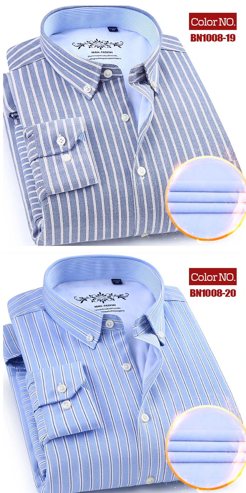 Winter mens work shirts striped solid color Long sleeve social men dress shirt oxford male shirts Plus size 4XL White color