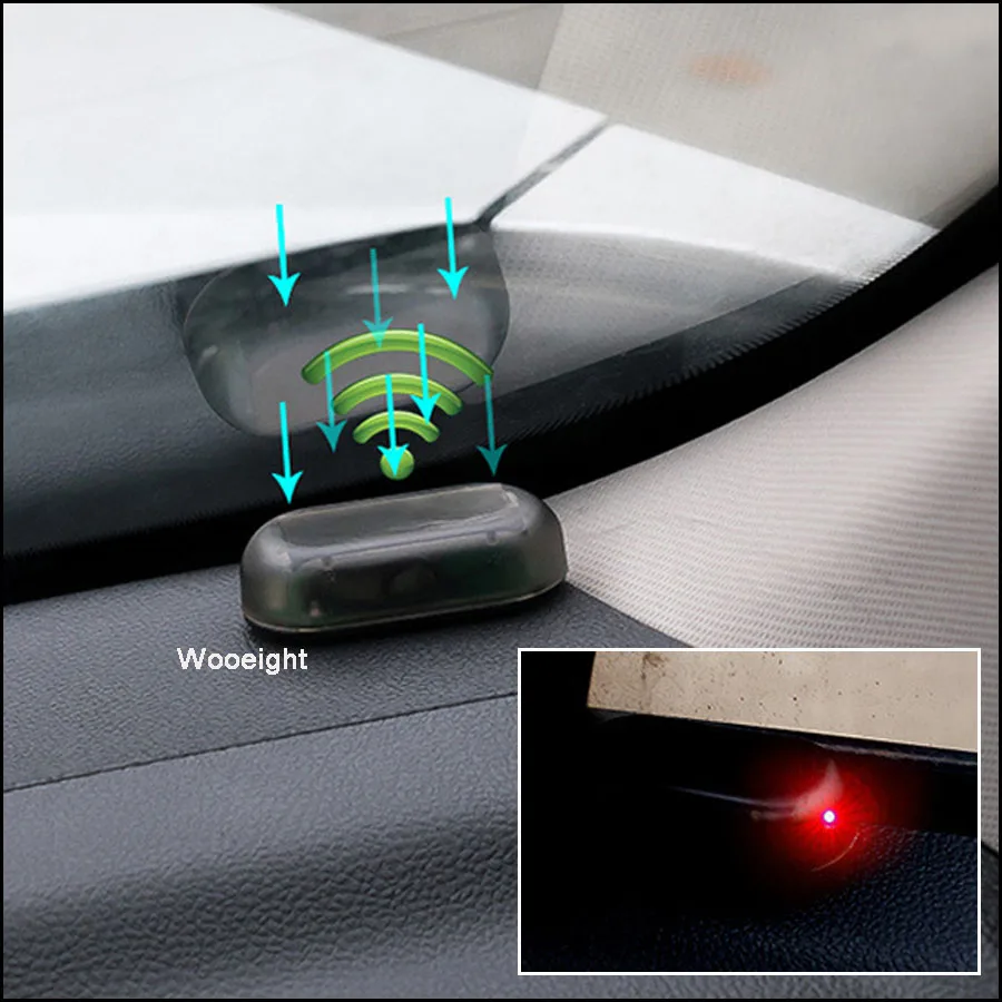 Tonewan Универсальный 1 шт. Автомобильный светодиодный светильник система безопасности Предупреждение кражи Вспышка мигающая поддельная Солнечная Автомобильная сигнализация светодиодный светильник