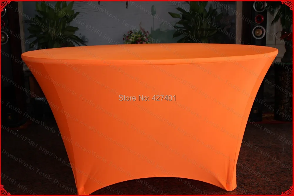US $298.00 Neon Orange LycraSpandex Table CoverTableclothTable RunnerChair Cover For WeddingHotelBanquetPartyHome DecorAmpTextile