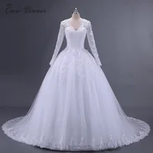 C.V Vestido De Noiva long Sleeve Wedding Dress 2017 Arab Princess Casamento Romantico Bridal Gown robe de mariage casament W0008