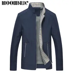 Классический стиль Бизнес Повседневное сплошной цвет куртки Повседневное модные MOOWNUC MWC молодежи Для мужчин пальто осень джентльмен Стенд