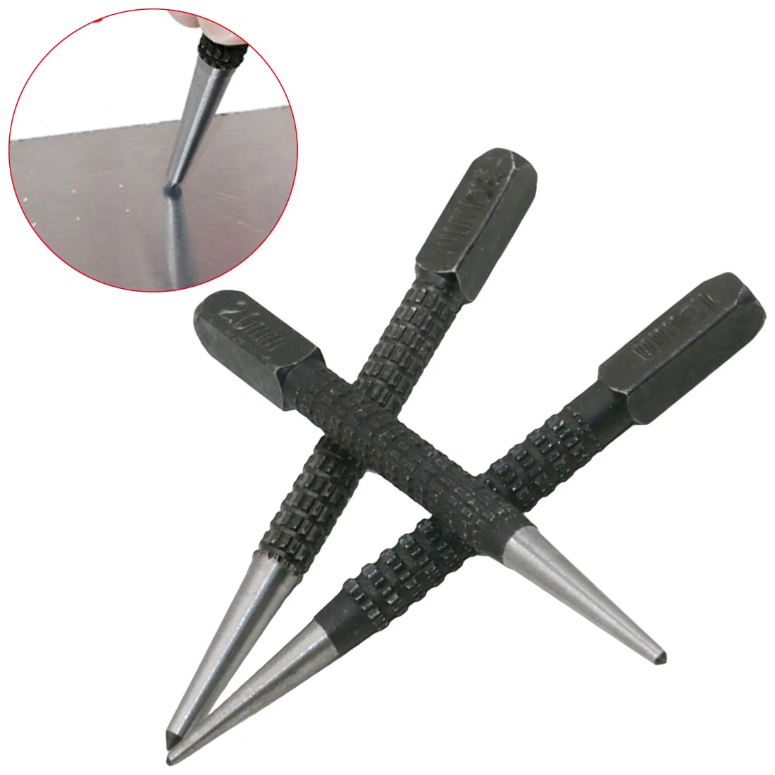 

3pcs Non Slip Center Punch Set Alloy Steel 3/32" Metal Wood DIY Marking Tool Marker for Proofing Hole 10cm Length Drilling Tool