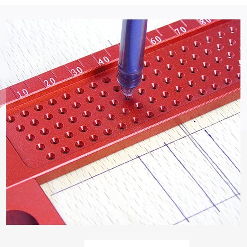 Алюминиевый деревообрабатывающий писец 160 мм Т-образная линейка Дырокол мерный инструмент Скрещенные ступни деревообрабатывающий инструмент