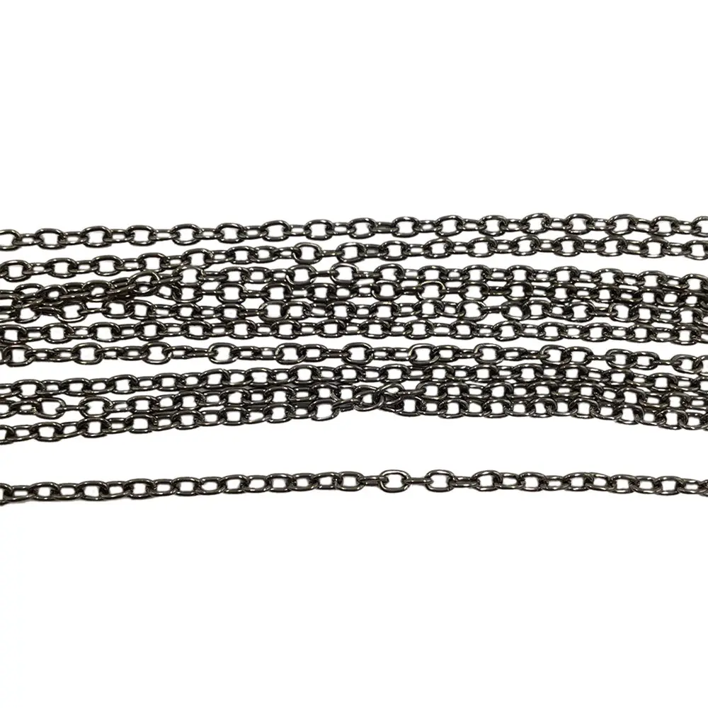 

Gun metal 100m 2mm 2.5mm 3mm O Cross Cable Chains Link Chain Findings for Jewelry Making CBC-02