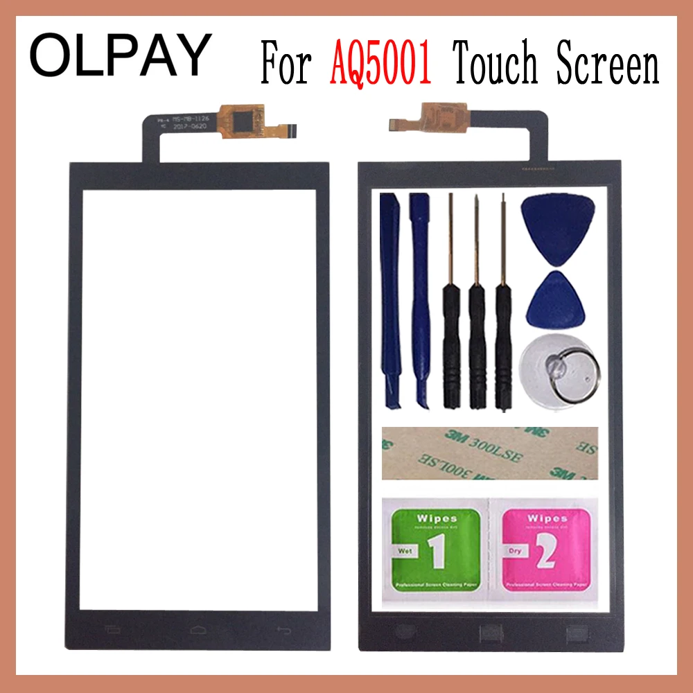 

OLPAY 5.0'' Phone Front Glass For Micromax AQ5001 AQ 5001 Touch Screen Touch Digitizer Panel Glass Tools Free Adhesive+Wipes