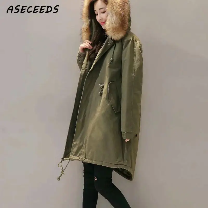 winter jacket women Army Green Hooded Parkas women red army overcoat casual Warm Thick Down jacket oversize 2018 winter coat