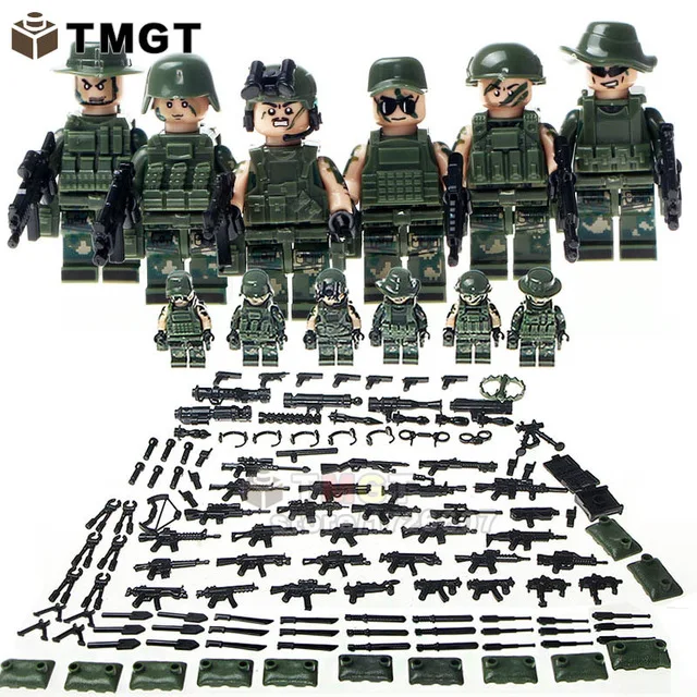 

1 Set Swat Blocks World War II Swat and Military Troops Soliders With Weapons Building Blocks Toys For Children