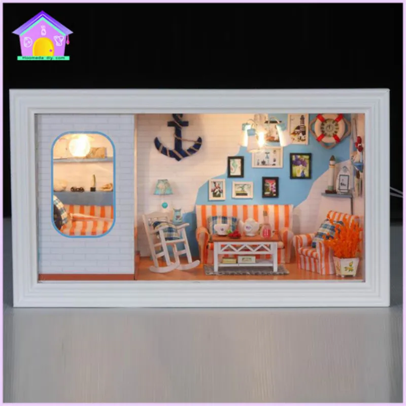

Hoomeda New Miniature Wooden Doll House With DIY Furniture Fidget Toys For Kids Children Birthday Gift Holiday House 13810