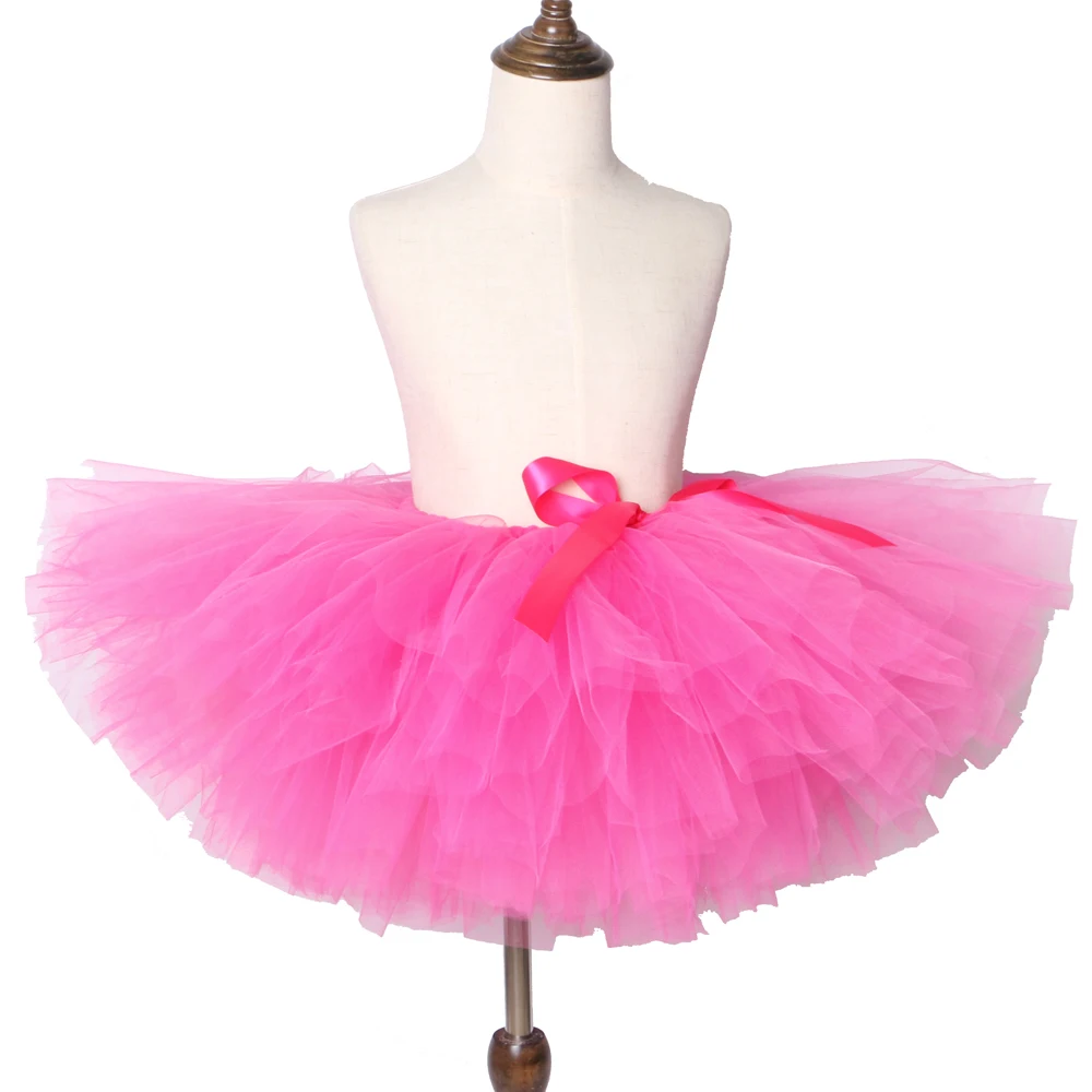 High Quality Baby Kids Girls Tutu Skirt Fluffy Hot Pink Tulle Children Skirts Girls Clothes