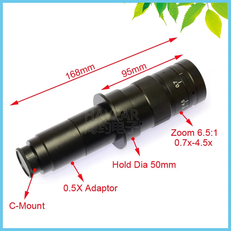 180X C Mount Lens Industrial Microscope Digital Camera Objective Lens 0