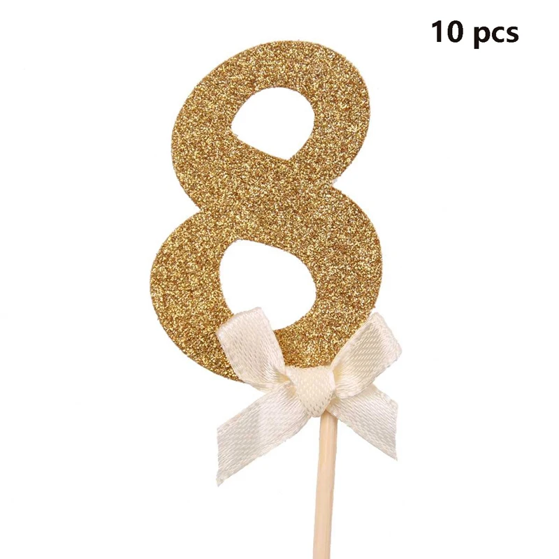 Frigg 1PC Gold Happy 30th Birthday Cake Topper Happy 40 50 60 Paper Birthday Cake Decorating Supplies Birthday Party Supplies - Цвет: 208