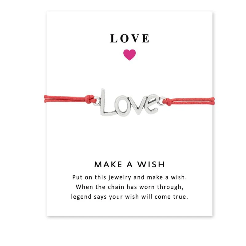 

New Design Love Handchain Wish Card Stars Bracelet For Best Friends Birthday Gifts Girlfriends Alloy Wish Bracelets