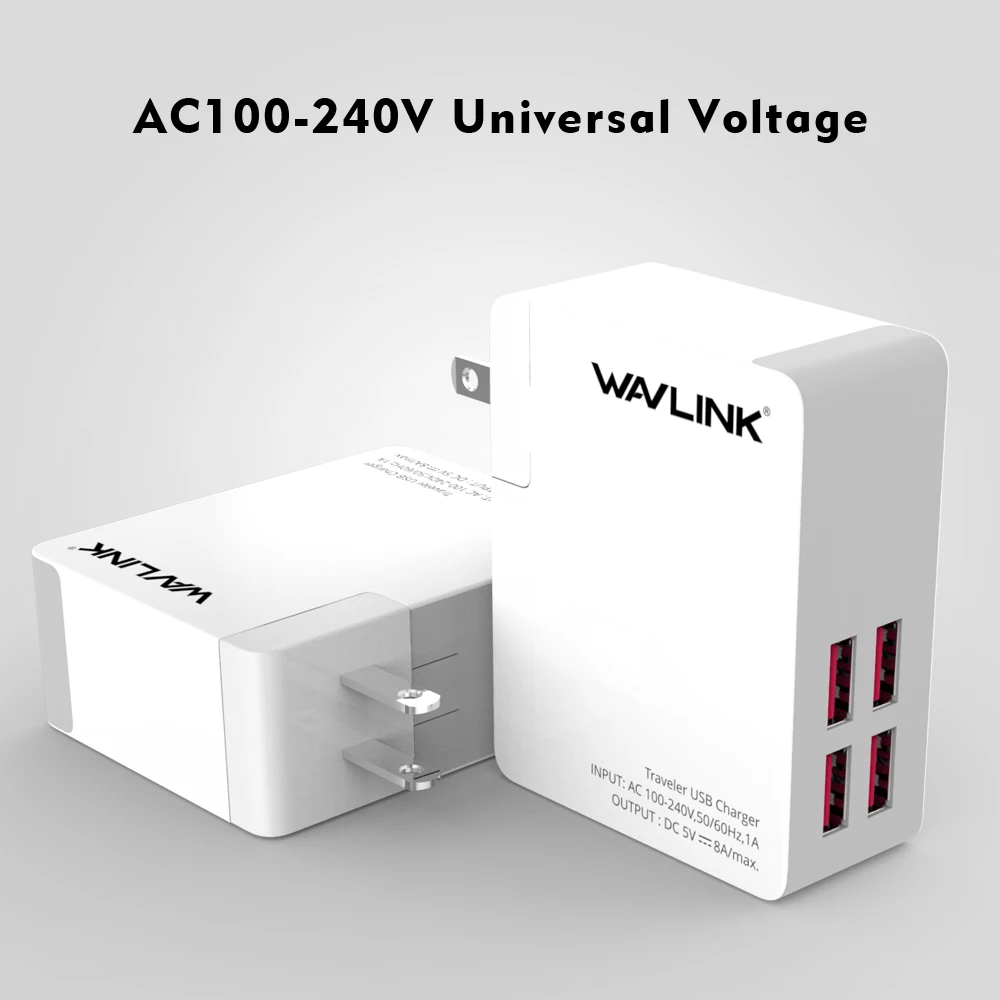 Wavlink 2/4 порт универсальный USB зарядное устройство адаптер 24 Вт 4.8A Портативный Путешествия интеллектуальное Сетевое зарядное устройство адаптер EU/US/UK/AU/сменный штекер