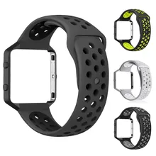 Двойной цвет круглое отверстие прочный браслет из мягкого силикона ремешок для часов корпус для часов наручный ремешок и запястье рамка для Fitbit Blaze Смарт часы