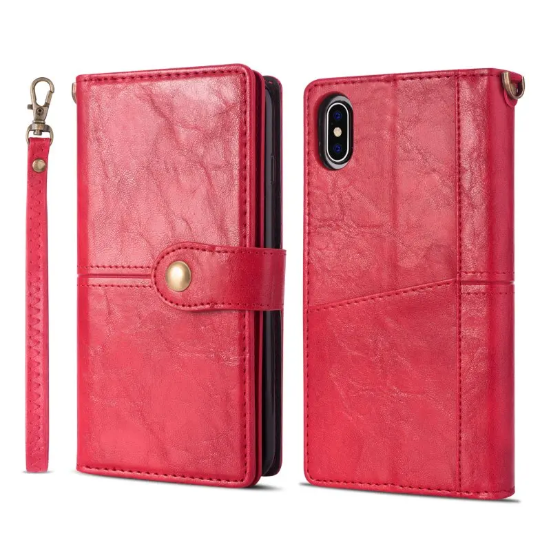 Wallet Case for iPhone XS Case Leather Vintage Flip Cover for iPhone 6 6s 7 8 Plus X XR XS Max Cases Card Holder Multi Function (28)
