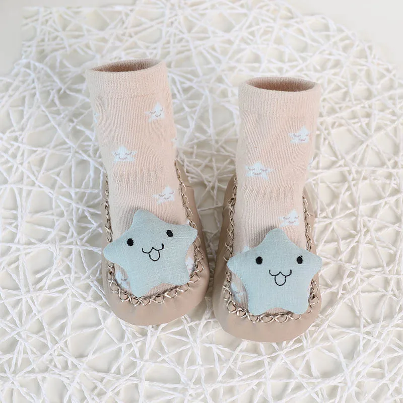 Мода мультфильм детские носки обувь для детей новорожденных Осень носки-тапочки мягкой кожаной подошвой, детские Нескользящие носки для детей - Цвет: Style 5