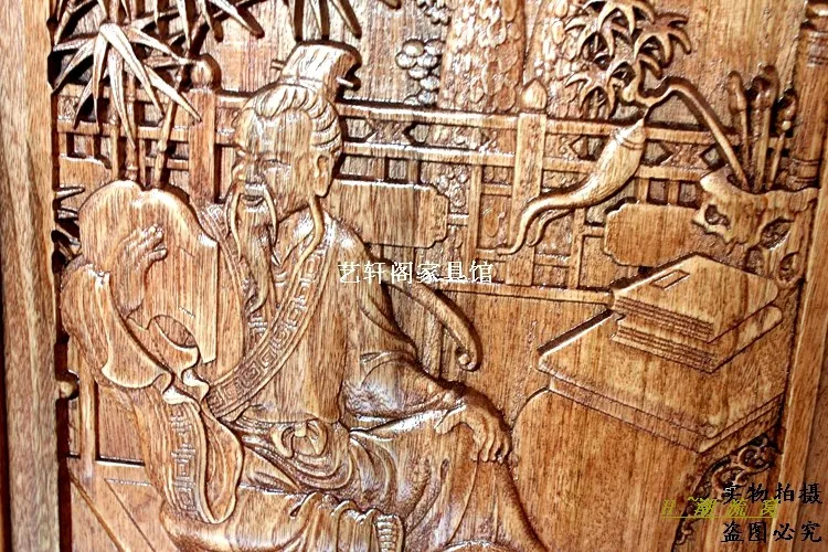 Dongyang резьба по дереву четыре Китайский античный экран стене висит входные двери и Оконные рамы раздела camphorwood кулон Fancies