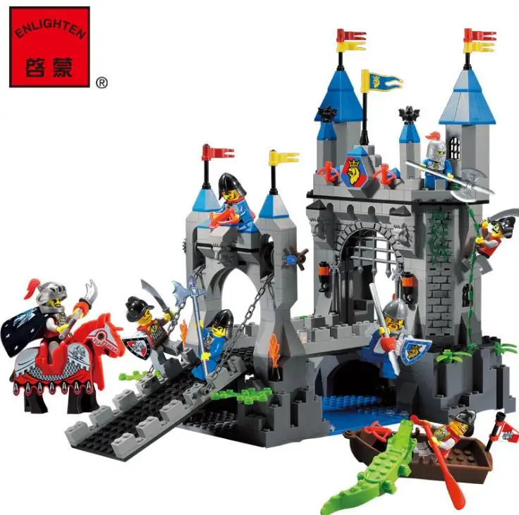 

Building Blocks Medieval Lion Castle Drawbridge Knight Bricks Compatible with legoeng For Kids Toys Gift