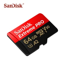Двойной Флеш-накопитель SanDisk Extreme Pro Micro SD карты 128 ГБ до 170 МБ/с. A2 V30 U3 C10 64 Гб microSDXC TF карта, карта памяти Micro SD с оригинальным адаптером SD